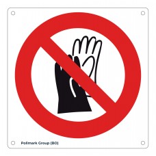Cartello vietato usare guanti