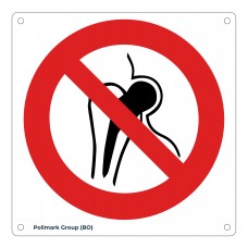 Cartello vietato l'accesso ai portatori di protesi