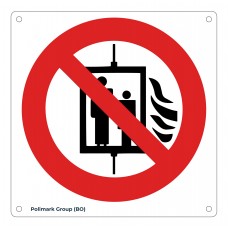 Cartello vietato l'uso dell'ascensore in caso d'incendio