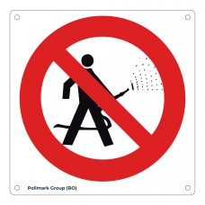 Cartello vietato usare getti d'acqua