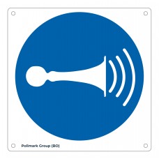 Cartello obbligatorio utilizzare segnalazione acustica