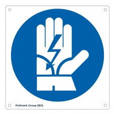 Cartello obbligo utilizzo guanti isolanti