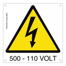 Cartello pericolo 500-110 volt