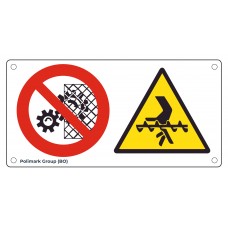 Cartello multisimbolo: Vietato rimuovere i dispositivi di sicurezza - Pericolo coclea