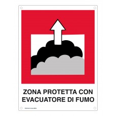 Cartello Antincendio - Zona protetta con evacuatore di fumo