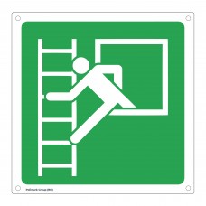 Cartello di soccorso - Finestra di salvataggio con scala