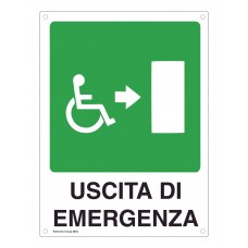 Cartello uscita d'emergenza disabili-destra