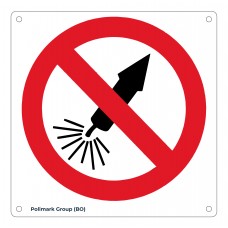 Cartello vietato utilizzare fuochi d'artificio