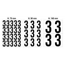 Numeri per scansie - Fogli A4 numero 3 adesivo