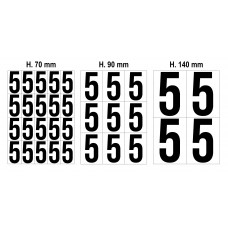 Numeri per scansie - Fogli A4 numero 5 adesivo