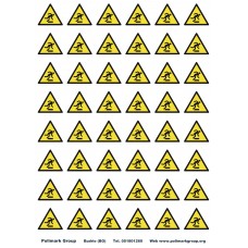 Etichette pericolo di caduta in basso