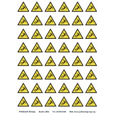 Etichette pericolo di caduta con dislivello