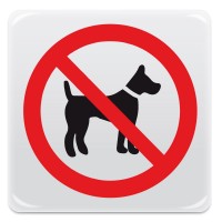 Pittogramma adesivo effetto lente "vietato accesso ai cani"