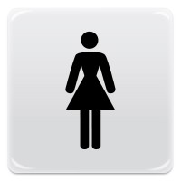Pittogramma adesivo effetto lente "WC donna"