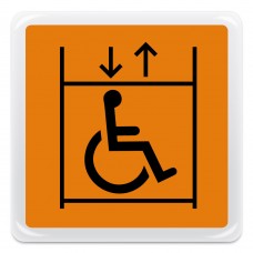 Pittogramma adesivo effetto lente "ascensore disabili"