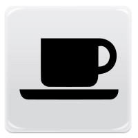 Pittogramma adesivo effetto lente "caffè"