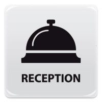 Pittogramma adesivo effetto lente "reception"