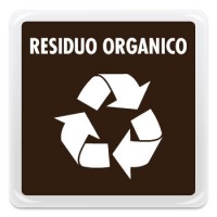 Pittogramma adesivo effetto lente "rifiuti - residuo organico"