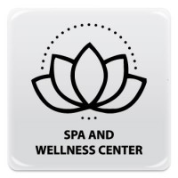 Pittogramma adesivo effetto lente "SPA and wellness center"