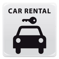 Pittogramma adesivo effetto lente "noleggio auto - car rental"