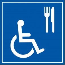 Etichetta "Sala colazione accessibile ai disabili"