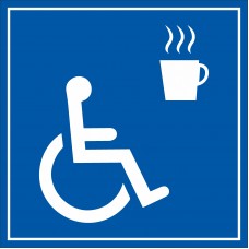 Etichetta "Caffetteria accessibile ai disabili"