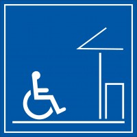 Cartello in Dibond "Terreno agevole per disabili"