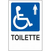 Cartello in Dibond "Disabili - toilette uomo "