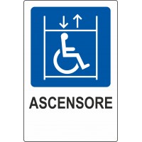 Cartello in Dibond "Disabili - ascensore"