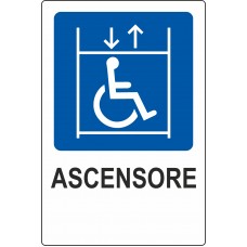 Cartello in Dibond "Disabili - ascensore"