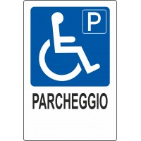 Cartello in Dibond "Disabili - parcheggio"