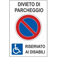 Cartello in Dibond "Disabili - parcheggio riservato"