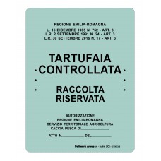 Tabella perimetrale in polipropilene "Tartufaia controllata - regione Emilia Romagna"