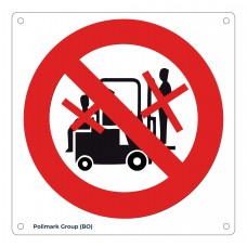 Cartello vietato sollevare e trasportare persone sui carrelli elevatori