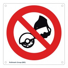 Cartello vietato usare il disco con attrezzature manuali