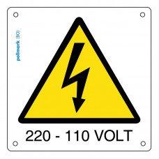 Cartello pericolo 220-110 volt