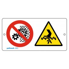 Cartello multisimbolo: Vietato rimuovere i dispositivi di sicurezza - Pericolo coclea