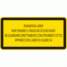 Etichetta radiazioni laser - non fissare il fascio ad occhio nudo
