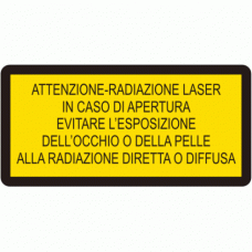 Etichetta attenzione radiazioni laser -  In caso di apertura evitare l'esposizione