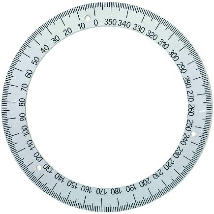 Goniometro in alluminio spessore mm.1,5 Ø mm.150
