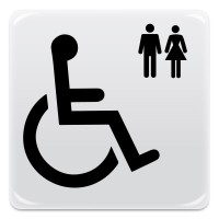 Pittogramma adesivo effetto lente "WC uomo-donna-disabili"