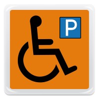 Pittogramma adesivo effetto lente "parcheggio disabili"