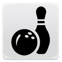 Pittogramma adesivo effetto lente "bowling"