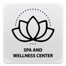 Pittogramma adesivo effetto lente "SPA and wellness center"