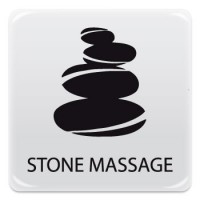 Pittogramma adesivo effetto lente "stone massage"