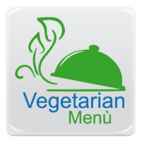 Pittogramma adesivo effetto lente "vegetarian menu"