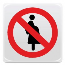 Pittogramma adesivo effetto lente "divieto di accesso alle donne in stato di gravidanza"