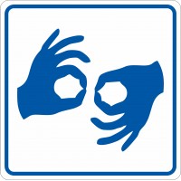 Etichetta accessibilità per disabili "Linguaggio dei segni"