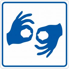 Etichetta accessibilità per disabili "Linguaggio dei segni"