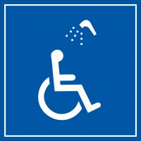 Etichetta "Doccia accessibile ai disabili"